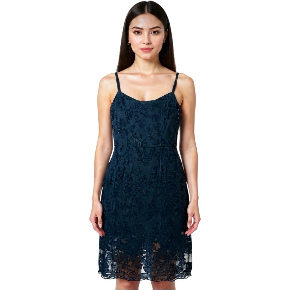 Dress the Population Medium Black Lace Sequin Midi Dress